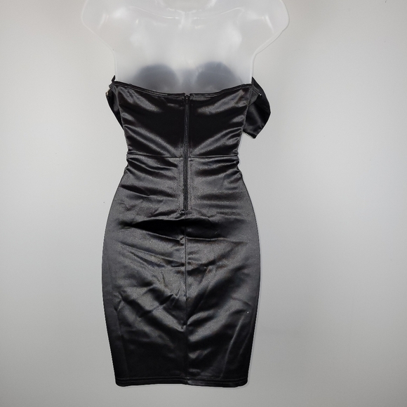 NWT Windsor Size L Satin Dress with Statement Bow - Picture 2 of 9